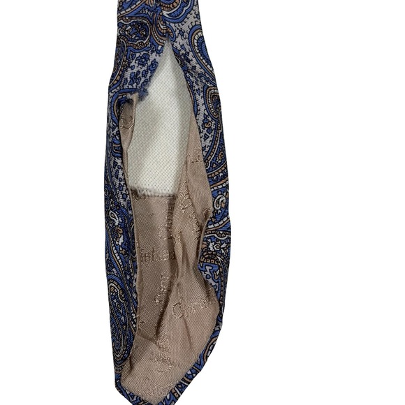 Vintage Christian Dior Silk Tie Blue Paisley Made in USA Luxury Designer READ - Picture 5 of 8
